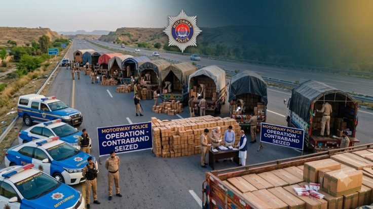 موٹروے پولیس کی بڑی کارروائی،220 ملین سگریٹ اسمگل کرنے کی کوشش ناکام